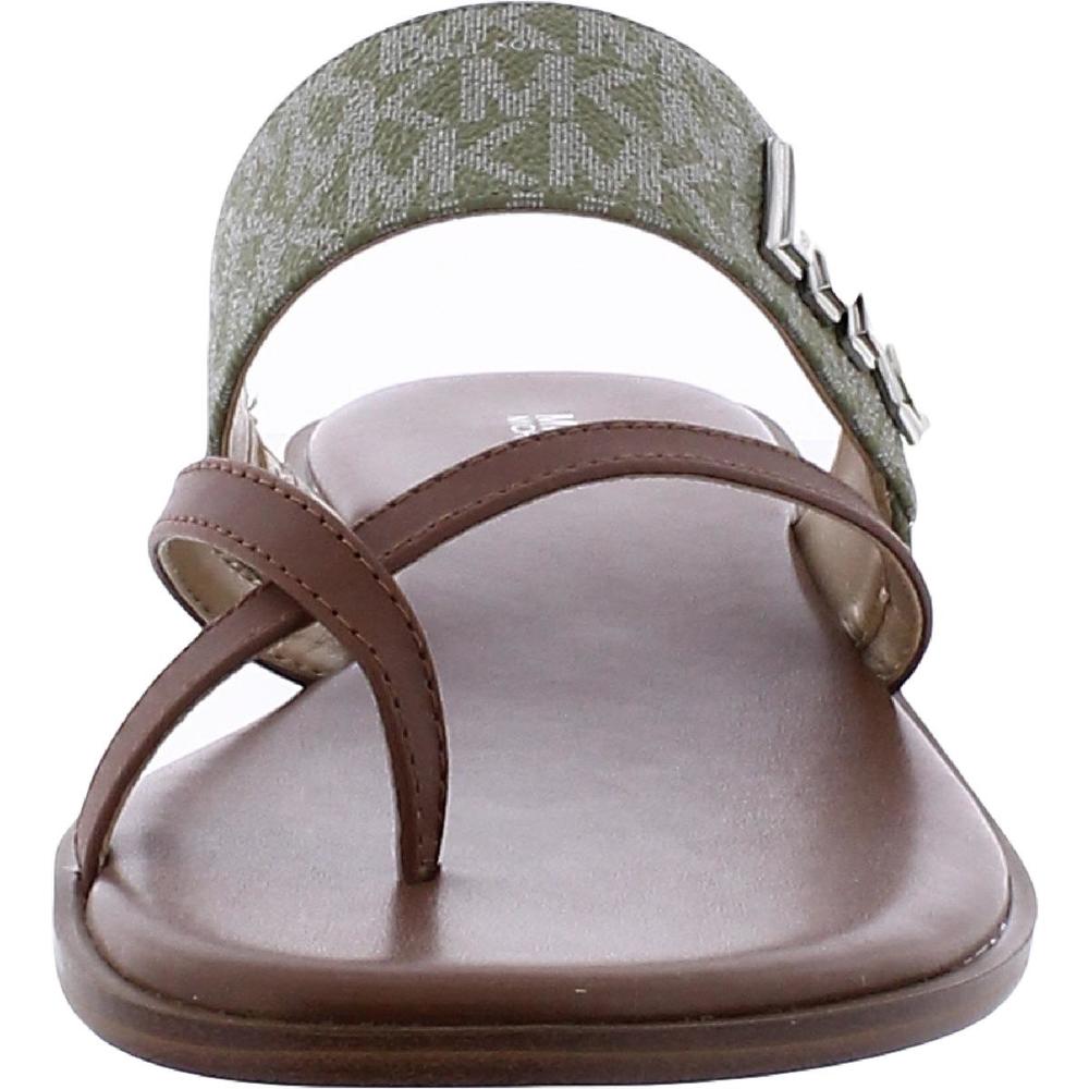 Michael Kors Womens Sidney Green Faux Leather Slip-On Slide Sandals Shoes NWT - Picture 3 of 3
